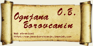 Ognjana Borovčanin vizit kartica
